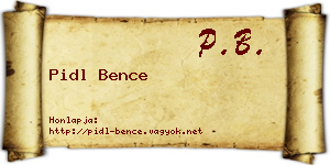 Pidl Bence névjegykártya