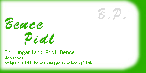 bence pidl business card